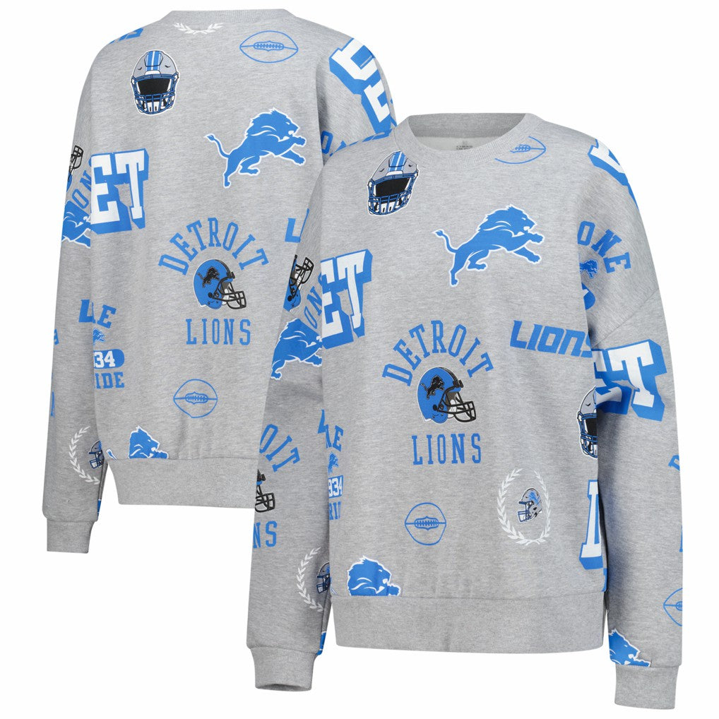 Detroit Lions Gameday Couture Women's Always On Repeat Fleece Sweatshirt Heather Gray | NFL