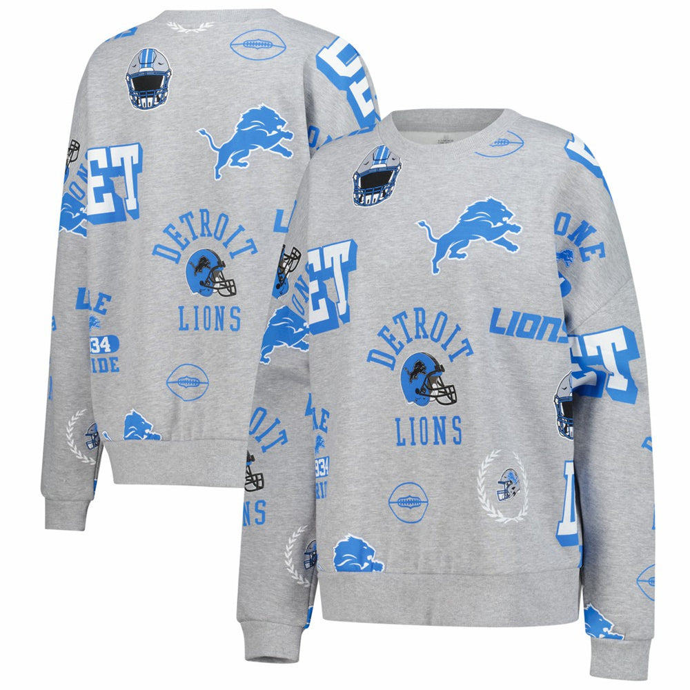 Detroit Lions Gameday Couture Women's Always On Repeat Fleece Sweatshirt Heather Gray | NFL