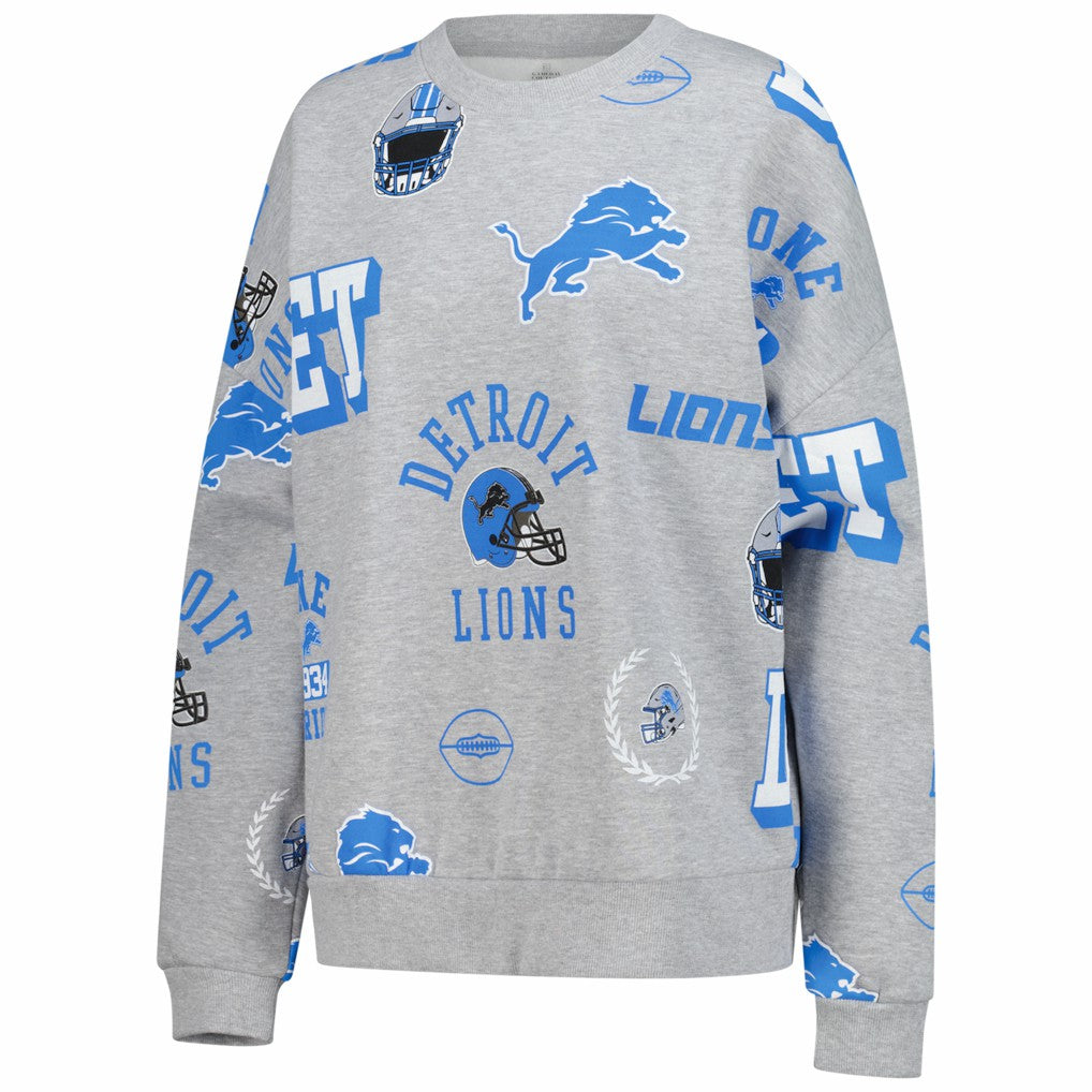 Detroit Lions Gameday Couture Women's Always On Repeat Fleece Sweatshirt Heather Gray | NFL