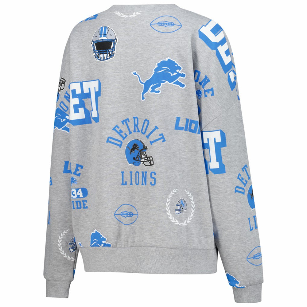 Detroit Lions Gameday Couture Women's Always On Repeat Fleece Sweatshirt Heather Gray | NFL