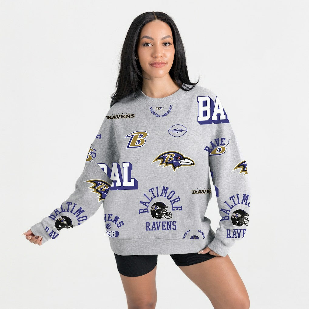 Baltimore Ravens Gameday Couture Women's Always On Repeat Fleece Sweatshirt Heather Gray | NFL