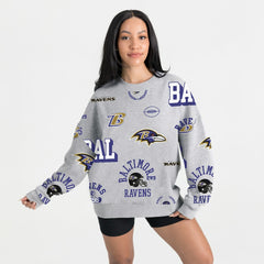 Baltimore Ravens Gameday Couture Women's Always On Repeat Fleece Sweatshirt Heather Gray | NFL