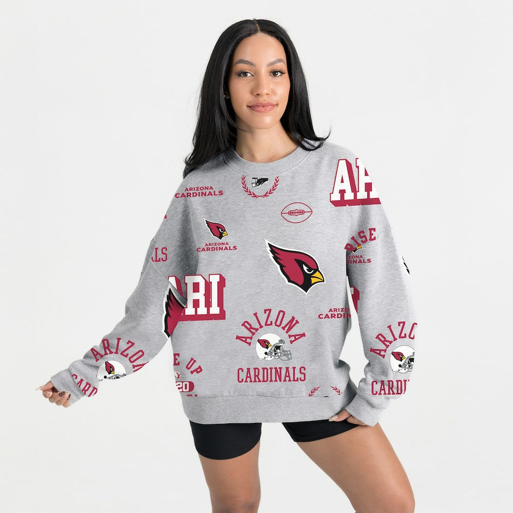 Arizona Cardinals Gameday Couture Women's Always On Repeat Fleece Sweatshirt Heather Gray | NFL