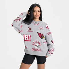 Arizona Cardinals Gameday Couture Women's Always On Repeat Fleece Sweatshirt Heather Gray | NFL