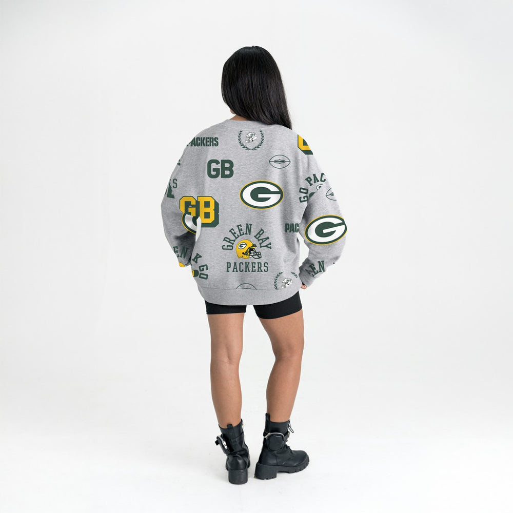 Green Bay Packers Gameday Couture Women's Always On Repeat Fleece Sweatshirt Heather Gray | NFL