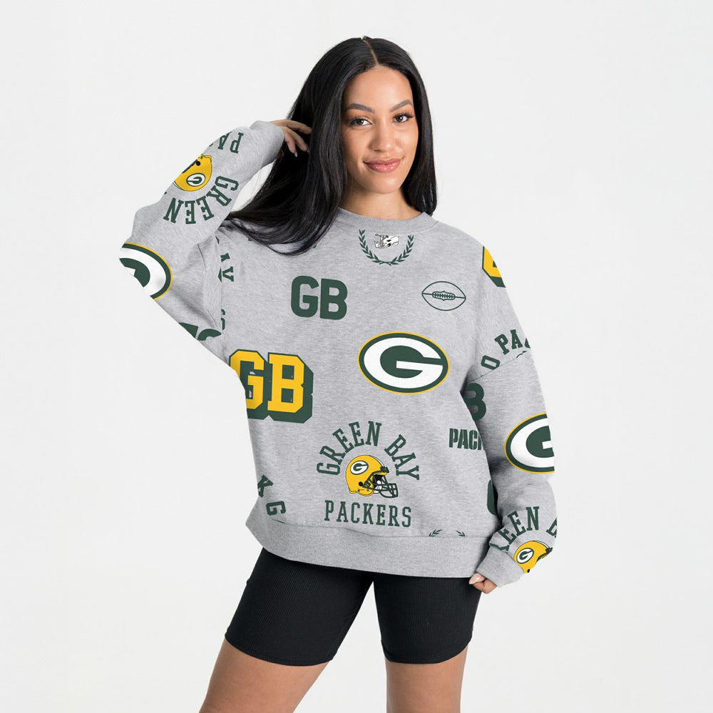 Green Bay Packers Gameday Couture Women's Always On Repeat Fleece Sweatshirt Heather Gray | NFL