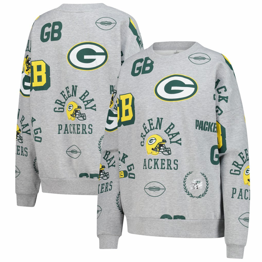 Green Bay Packers Gameday Couture Women's Always On Repeat Fleece Sweatshirt Heather Gray | NFL