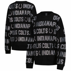 Indianapolis Colts Gameday Couture Women's Oversized Hype Era Rhinestone Text Sweatshirt Black | NFL