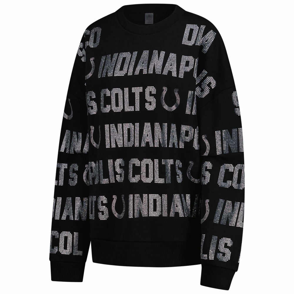 Indianapolis Colts Gameday Couture Women's Oversized Hype Era Rhinestone Text Sweatshirt Black | NFL