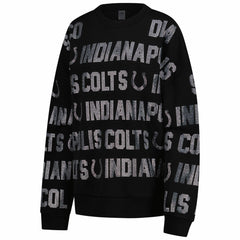 Indianapolis Colts Gameday Couture Women's Oversized Hype Era Rhinestone Text Sweatshirt Black | NFL