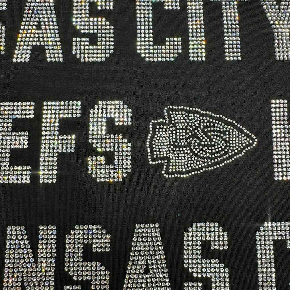 Kansas City Chiefs Gameday Couture Women's Oversized Hype Era Rhinestone Text Sweatshirt Black | NFL