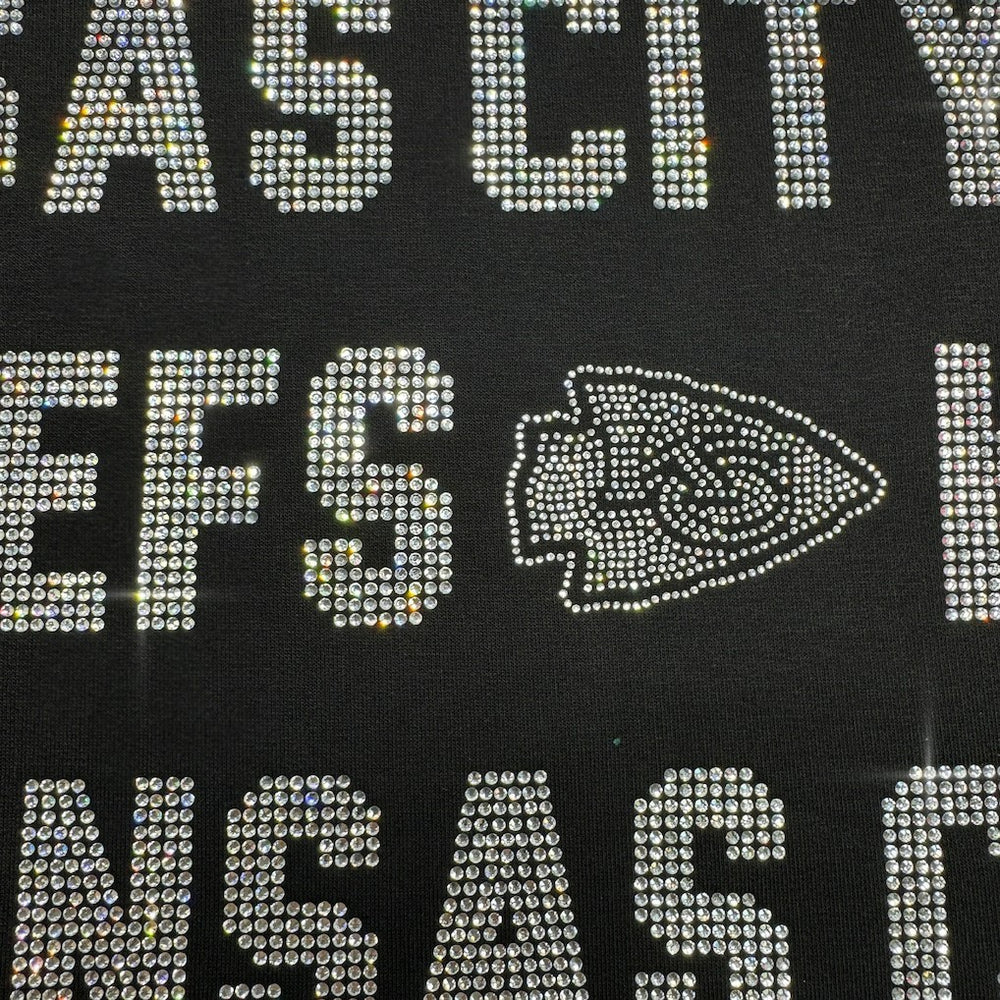 Kansas City Chiefs Gameday Couture Women's Oversized Hype Era Rhinestone Text Sweatshirt Black | NFL