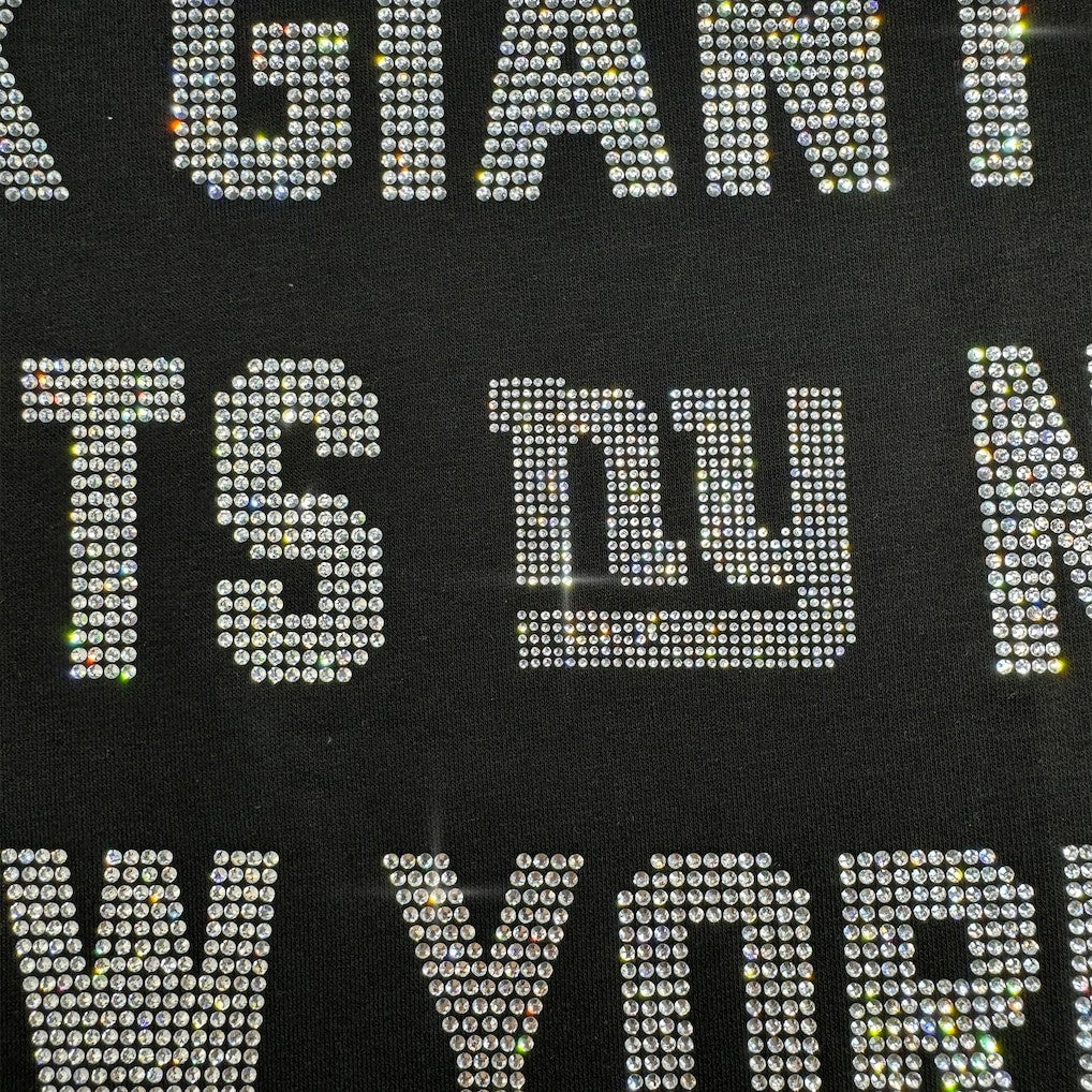 New York Giants Gameday Couture Women's Oversized Hype Era Rhinestone Text Sweatshirt Black | NFL