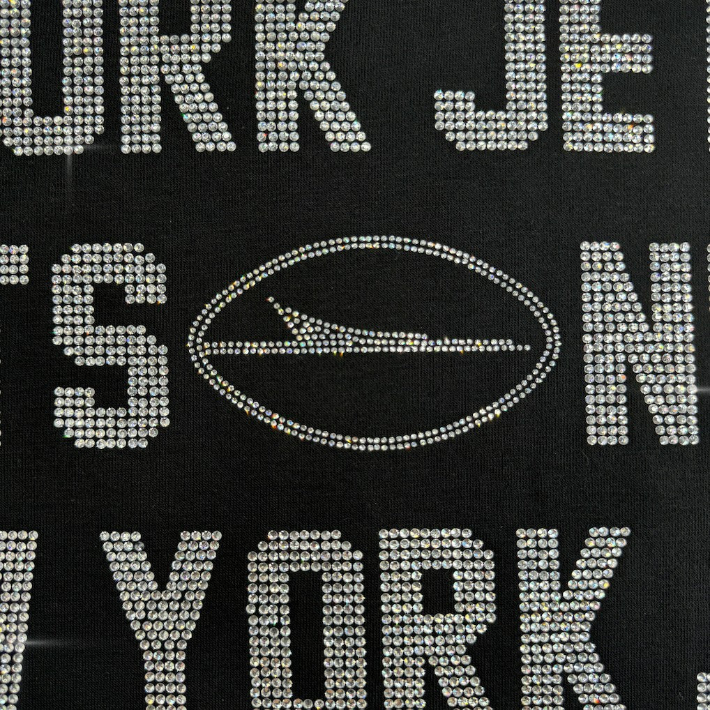 New York Jets Gameday Couture Women's Oversized Hype Era Rhinestone Text Sweatshirt Black | NFL