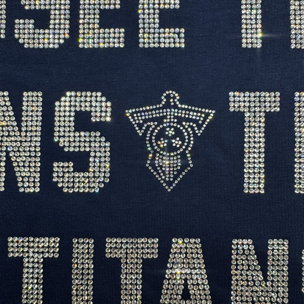 Tennessee Titans Gameday Couture Women's Oversized Hype Era Rhinestone Text Sweatshirt Navy | NFL