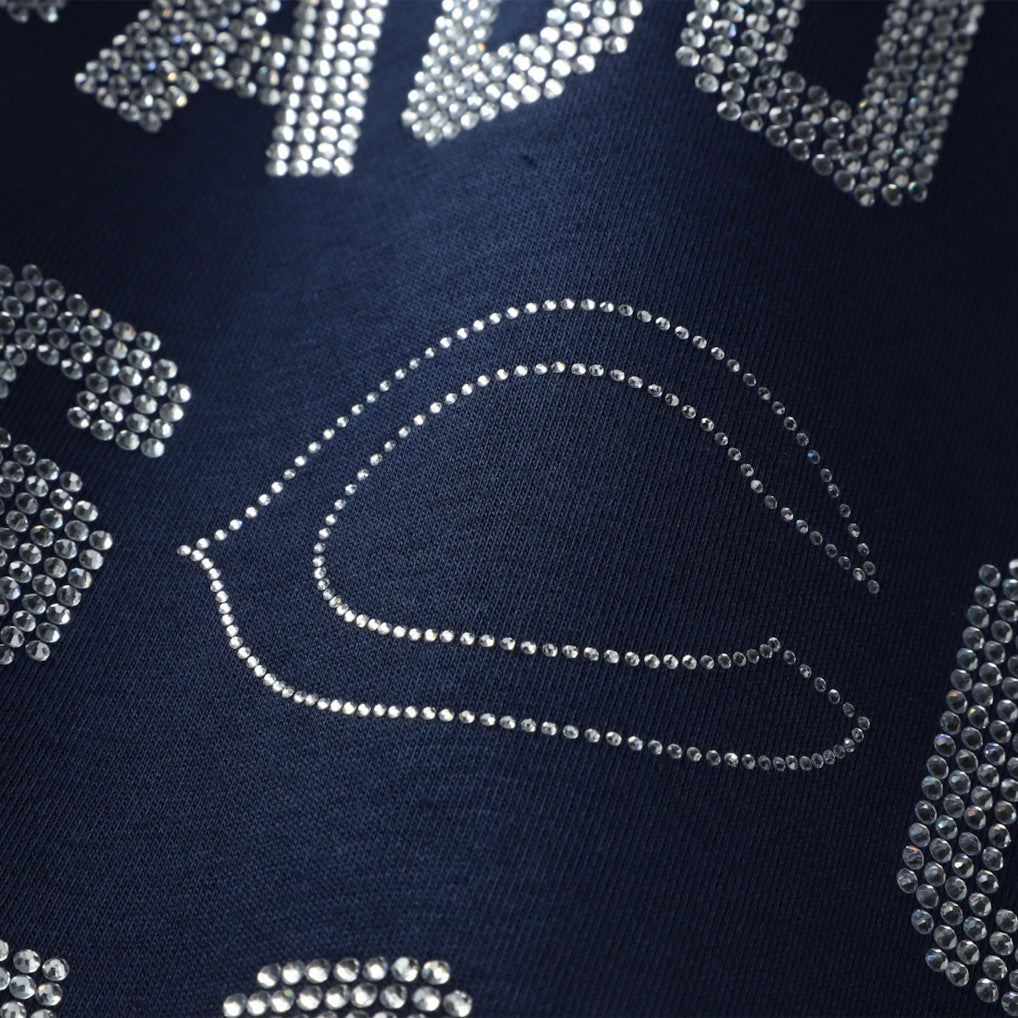 Chicago Bears Gameday Couture Women's Oversized Hype Era Rhinestone Text Sweatshirt Navy | NFL