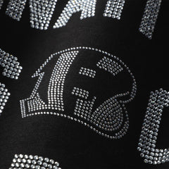 Cincinnati Bengals Gameday Couture Women's Oversized Hype Era Rhinestone Text Sweatshirt Black | NFL