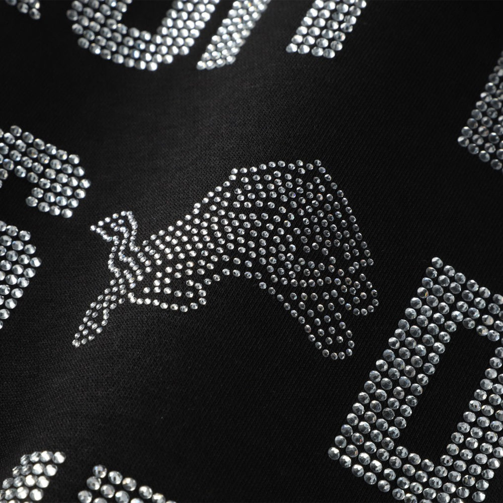 Detroit Lions Gameday Couture Women's Oversized Hype Era Rhinestone Text Sweatshirt Black | NFL