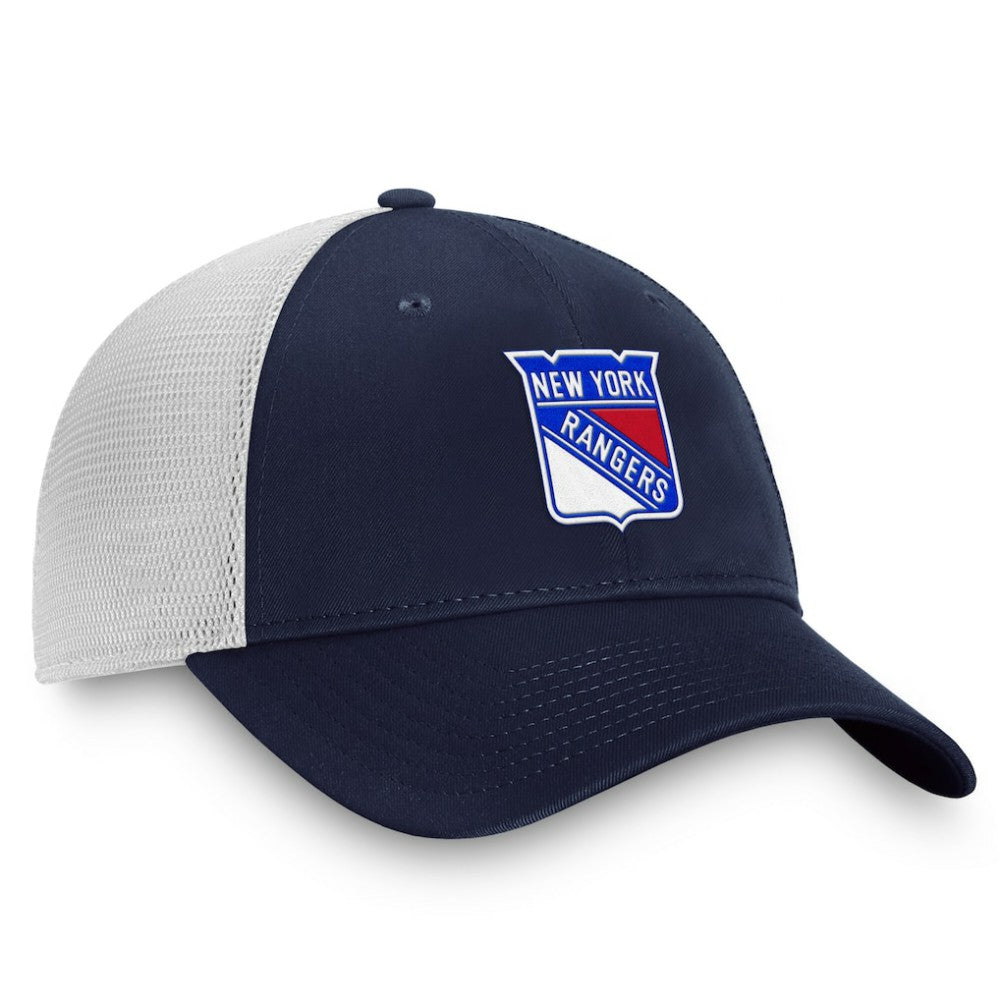 New York Rangers Fanatics Core Primary Logo Trucker Adjustable Hat - Blue/White - NHL