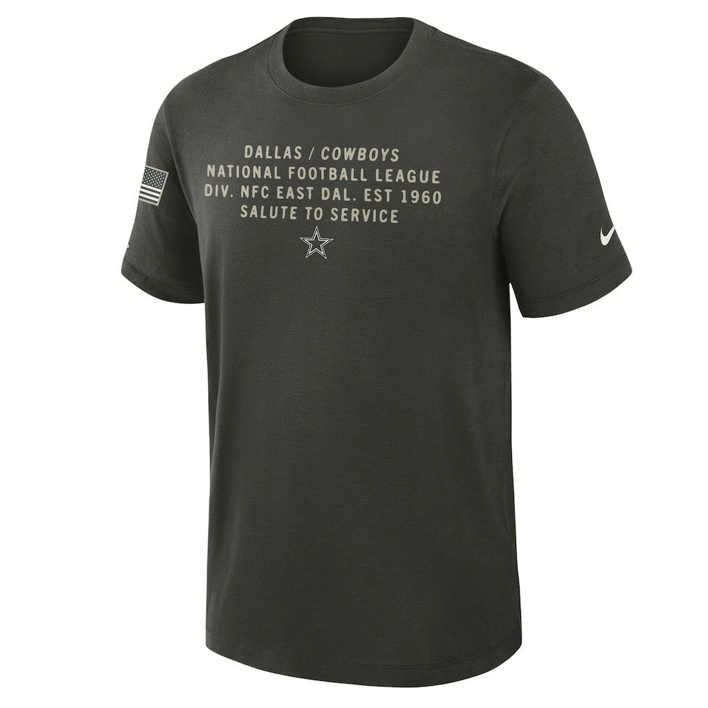 Dallas Cowboys 2025 Salute to Service Sideline Slub Dri-FIT T-Shirt Forest Green | Nike for Sale