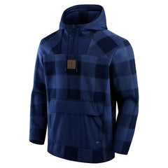 Dallas Cowboys Elements Plaid Polar Fleece Quarter-Zip Hoodie Navy | Fanatics
