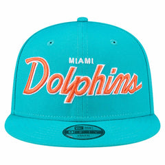 Miami Dolphins New Era Youth Main Script 9FIFTY Snapback Hat Aqua | NFL