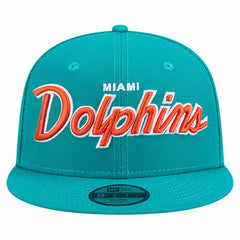 Miami Dolphins New Era Youth Main Script 9FIFTY Snapback Hat Aqua | NFL