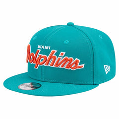 Miami Dolphins New Era Youth Main Script 9FIFTY Snapback Hat Aqua | NFL