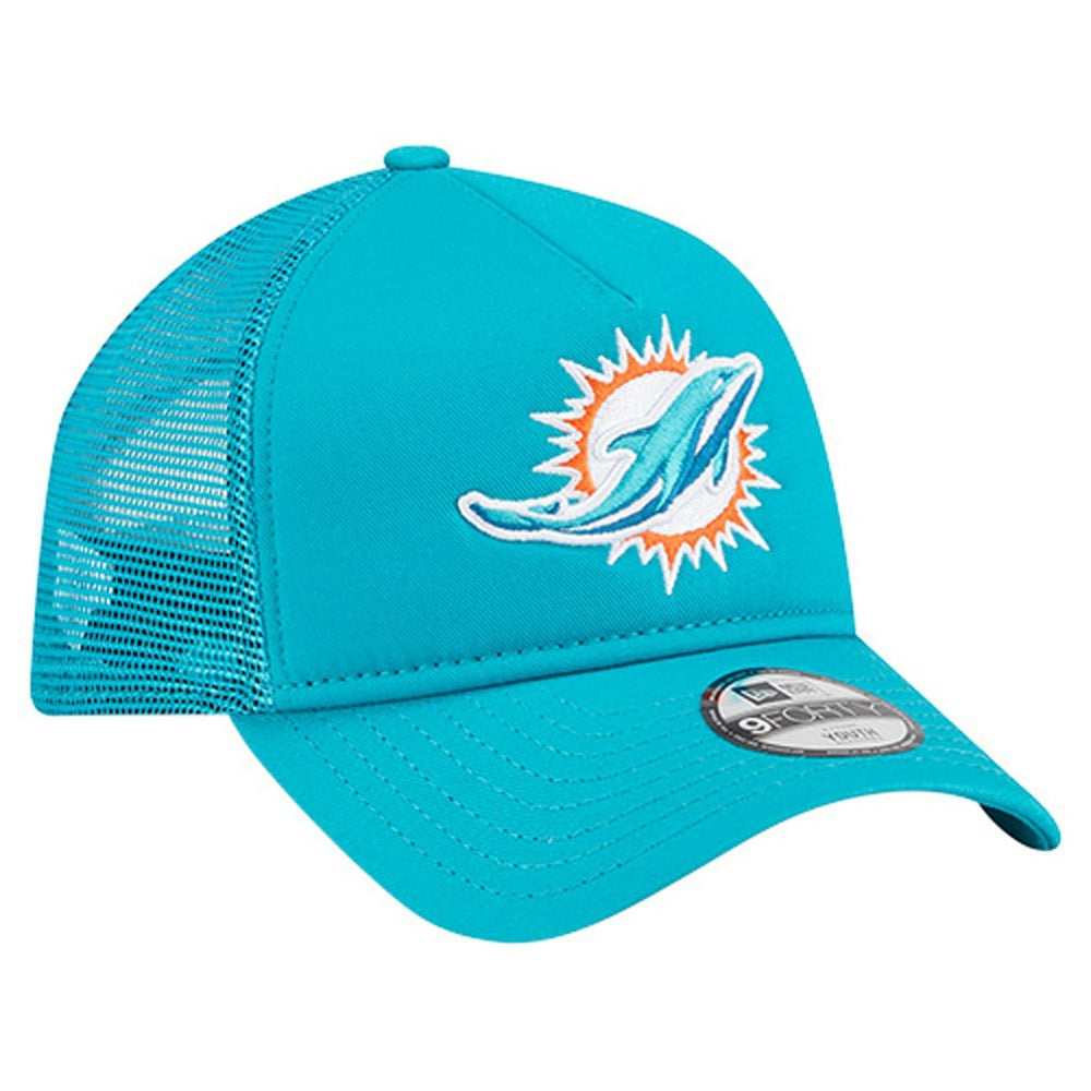 Miami Dolphins New Era Youth Main A-Frame 9FORTY Adjustable Hat Aqua | NFL