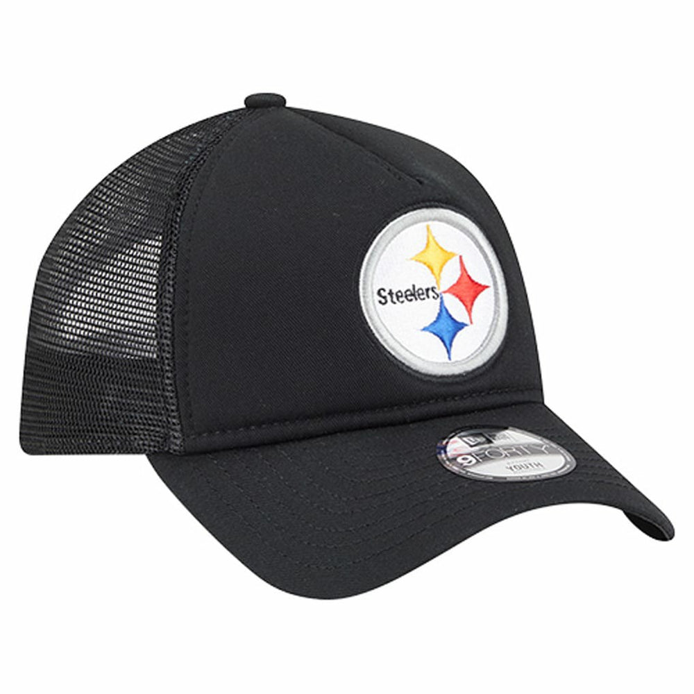 Pittsburgh Steelers New Era Preschool Main A-Frame 9FORTY Adjustable Hat Black | NFL