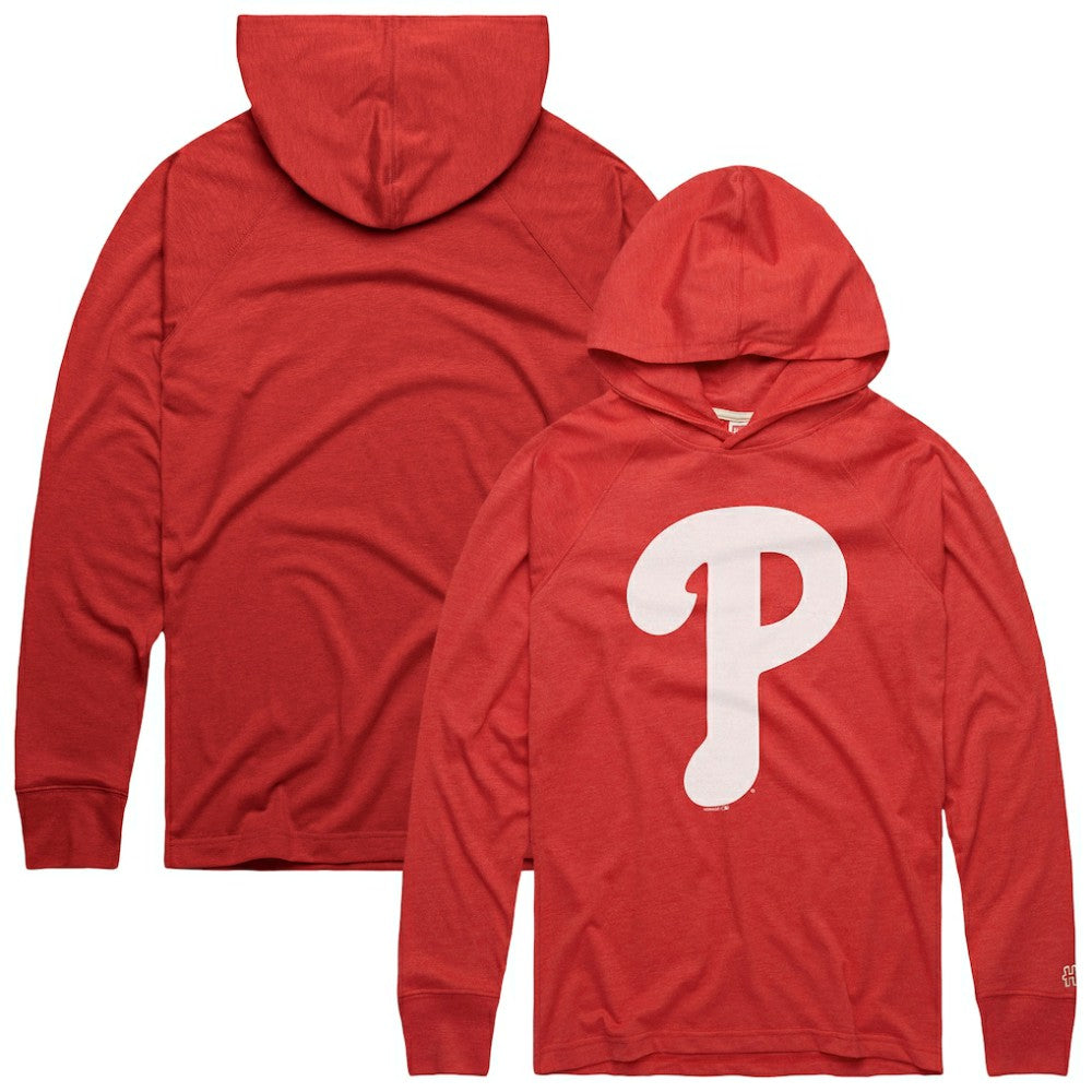 Philadelphia Phillies Homage Lightweight Raglan Tri-Blend Pullover Hoodie - MLB