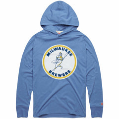 Milwaukee Brewers Homage Lightweight Raglan Tri-Blend Pullover Hoodie - MLB