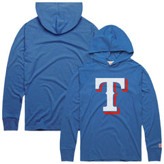 Texas Rangers Homage Lightweight Raglan Tri-Blend Pullover Hoodie - MLB