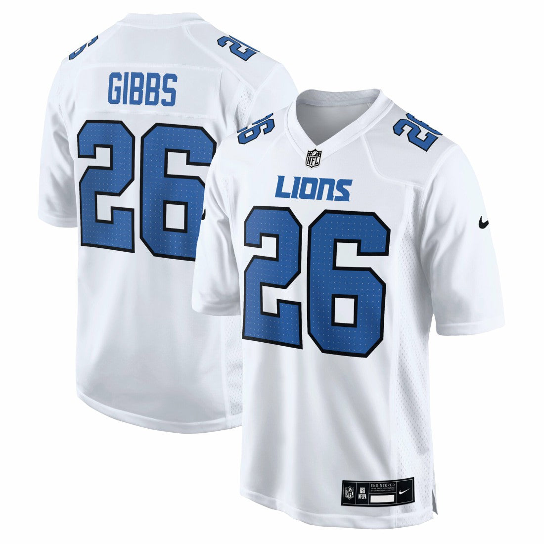Jahmyr Gibbs Detroit Lions Tundra Fashion Game Jersey White | Nike for Sale