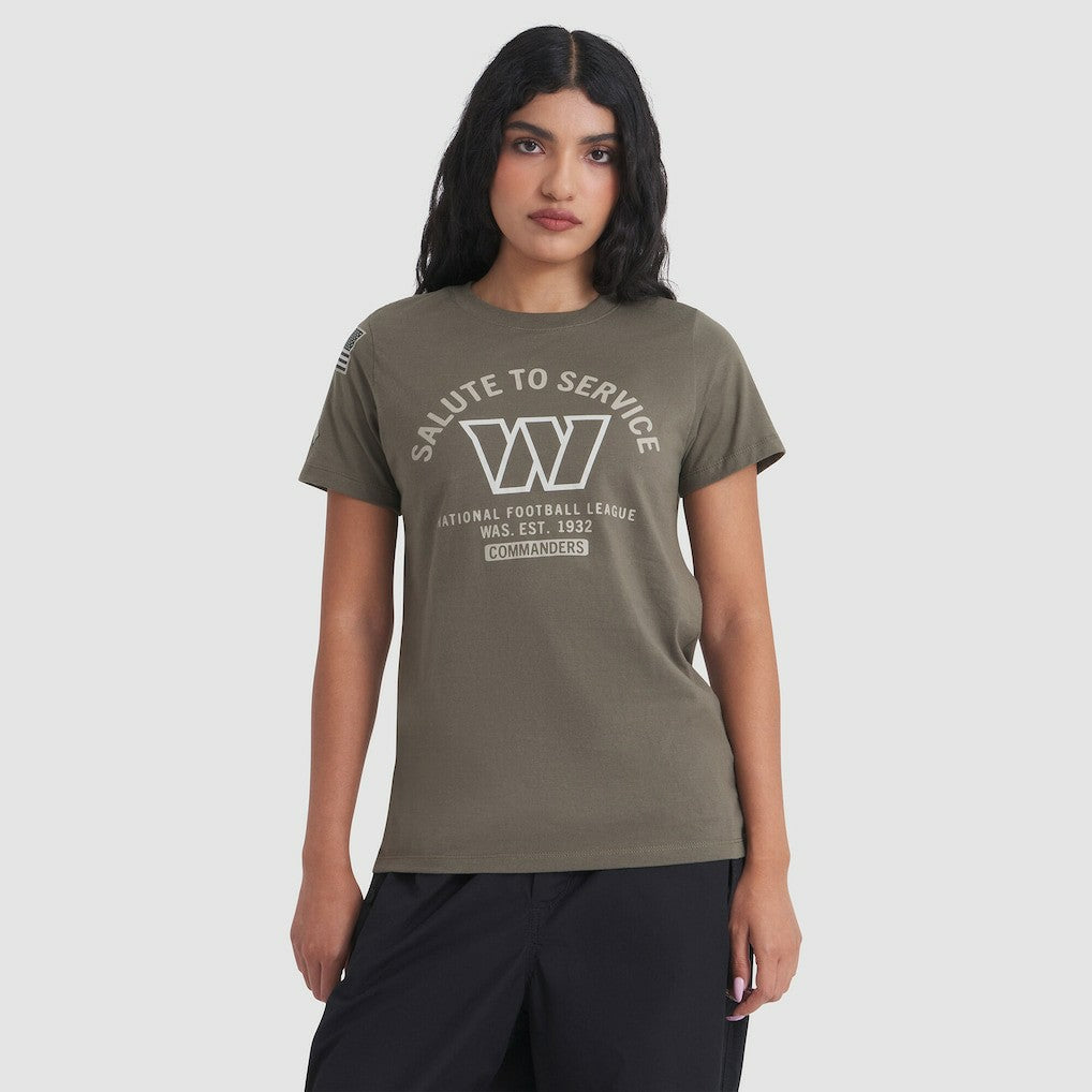Washington Commanders Women's 2025 Salute to Service Sideline T-Shirt Olive | Nike for Sale
