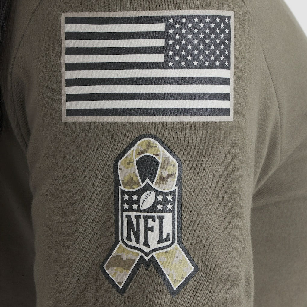 Houston Texans Women's 2025 Salute to Service Sideline T-Shirt Olive | Nike for Sale