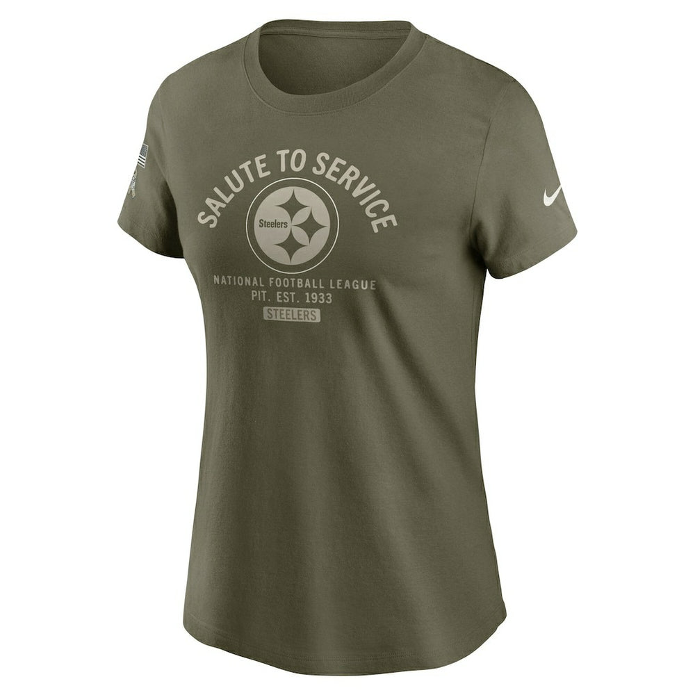 Pittsburgh Steelers Women's 2025 Salute to Service Sideline T-Shirt Olive | Nike for Sale