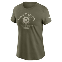 Pittsburgh Steelers Women's 2025 Salute to Service Sideline T-Shirt Olive | Nike for Sale