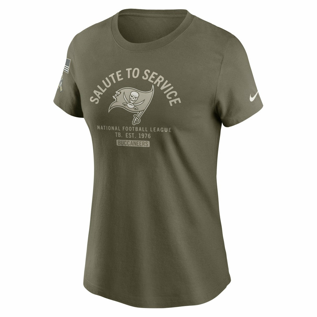 Tampa Bay Buccaneers Women's 2025 Salute to Service Sideline T-Shirt Olive | Nike for Sale