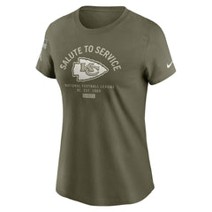 Kansas City Chiefs Women's 2025 Salute to Service Sideline T-Shirt Olive | Nike for Sale
