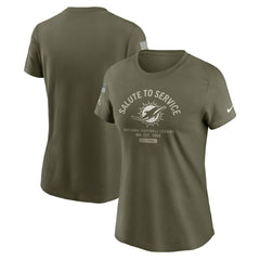 Miami Dolphins Women's 2025 Salute to Service Sideline T-Shirt Olive | Nike for Sale