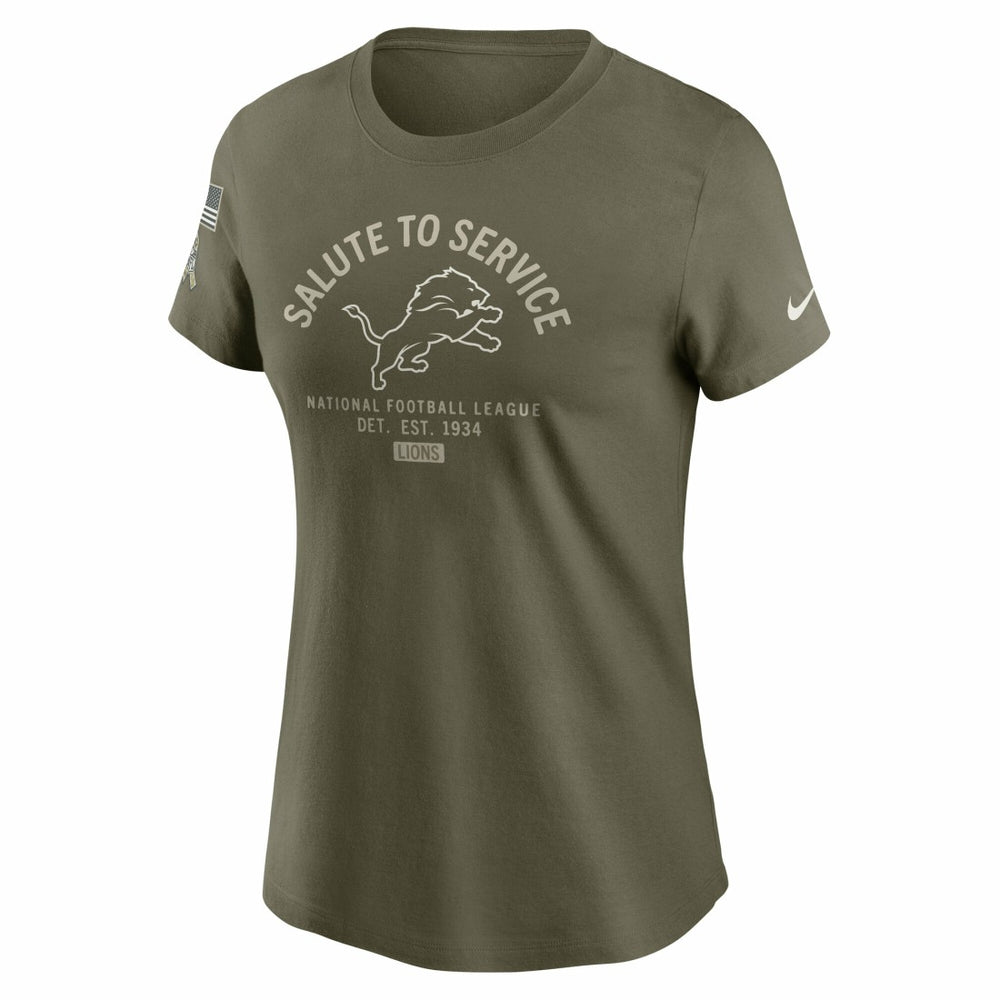 Detroit Lions Women's 2025 Salute to Service Sideline T-Shirt Olive | Nike for Sale