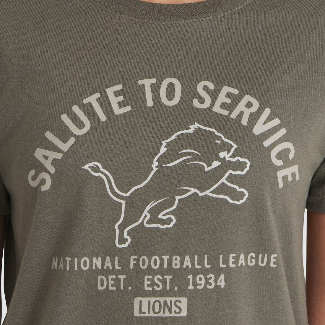 Detroit Lions Women's 2025 Salute to Service Sideline T-Shirt Olive | Nike for Sale