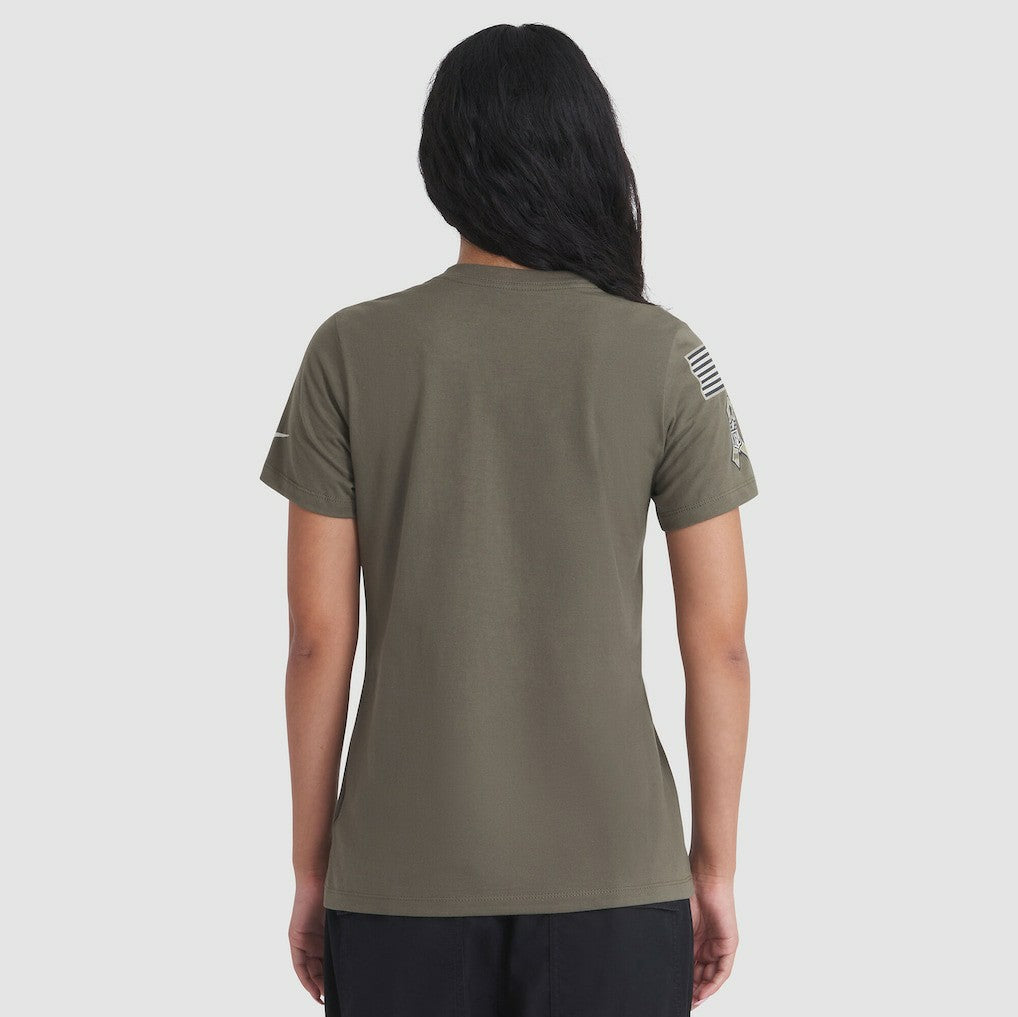 Baltimore Ravens Women's 2025 Salute to Service Sideline T-Shirt Olive | Nike for Sale