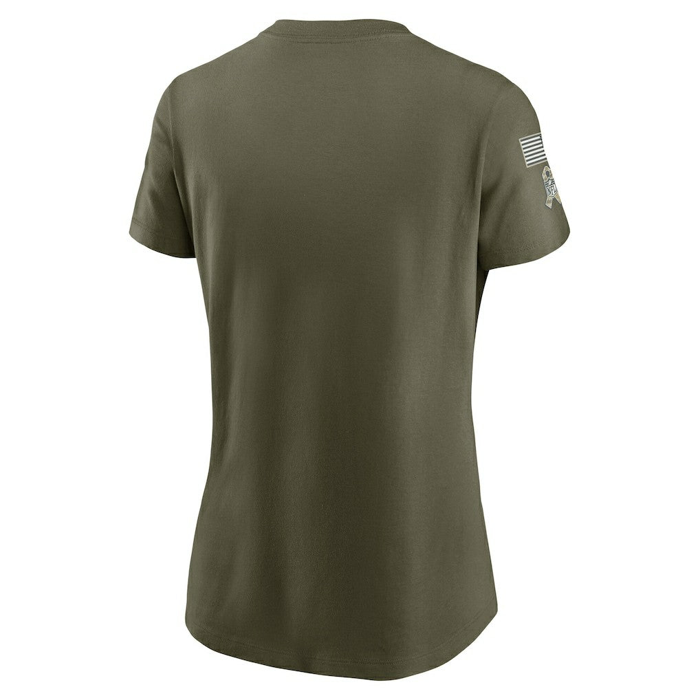 Baltimore Ravens Women's 2025 Salute to Service Sideline T-Shirt Olive | Nike for Sale