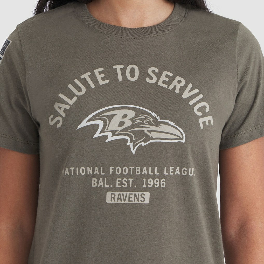 Baltimore Ravens Women's 2025 Salute to Service Sideline T-Shirt Olive | Nike for Sale