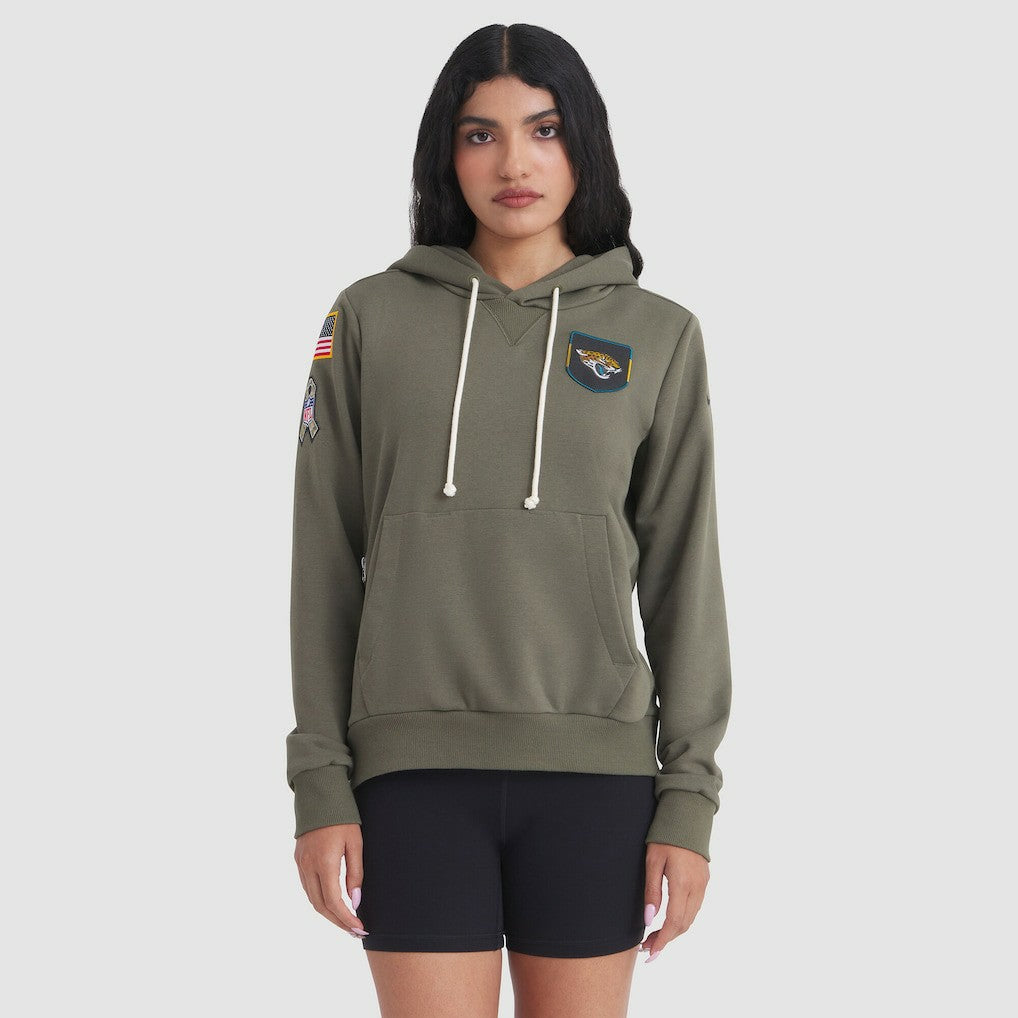 Jacksonville Jaguars Women's 2025 Salute to Service Sideline Standard Issue Dri-FIT Hoodie Olive | Nike for Sale
