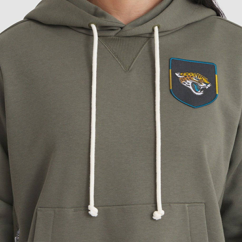 Jacksonville Jaguars Women's 2025 Salute to Service Sideline Standard Issue Dri-FIT Hoodie Olive | Nike for Sale
