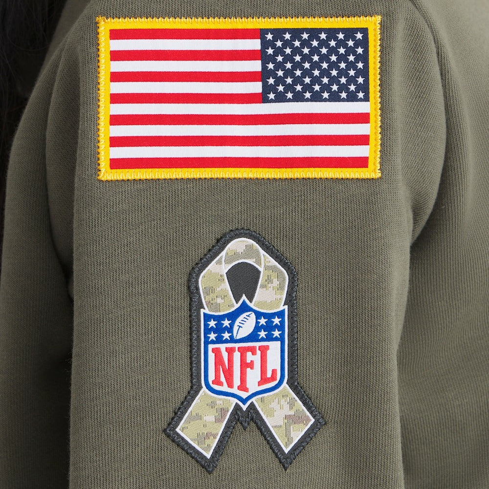 Jacksonville Jaguars Women's 2025 Salute to Service Sideline Standard Issue Dri-FIT Hoodie Olive | Nike for Sale
