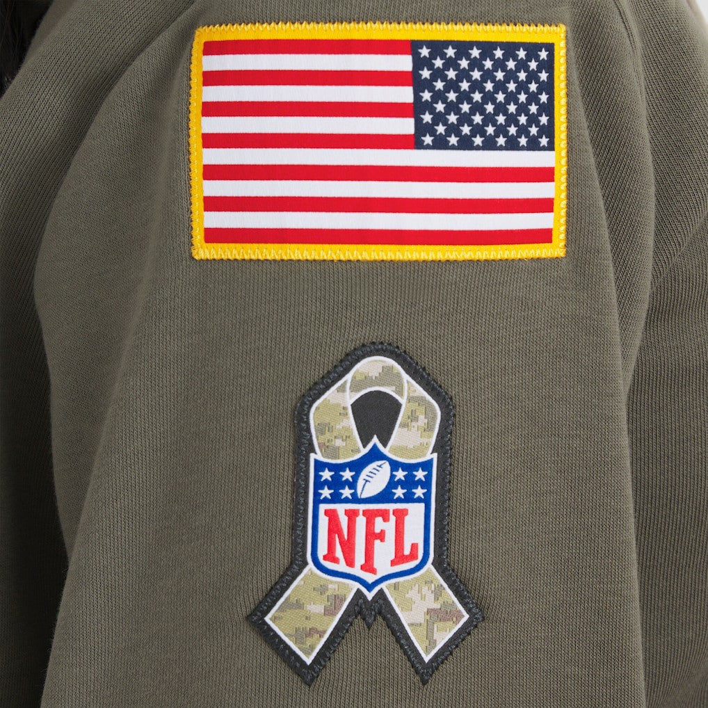 Arizona Cardinals Women's 2025 Salute to Service Sideline Standard Issue Dri-FIT Hoodie Olive | Nike for Sale